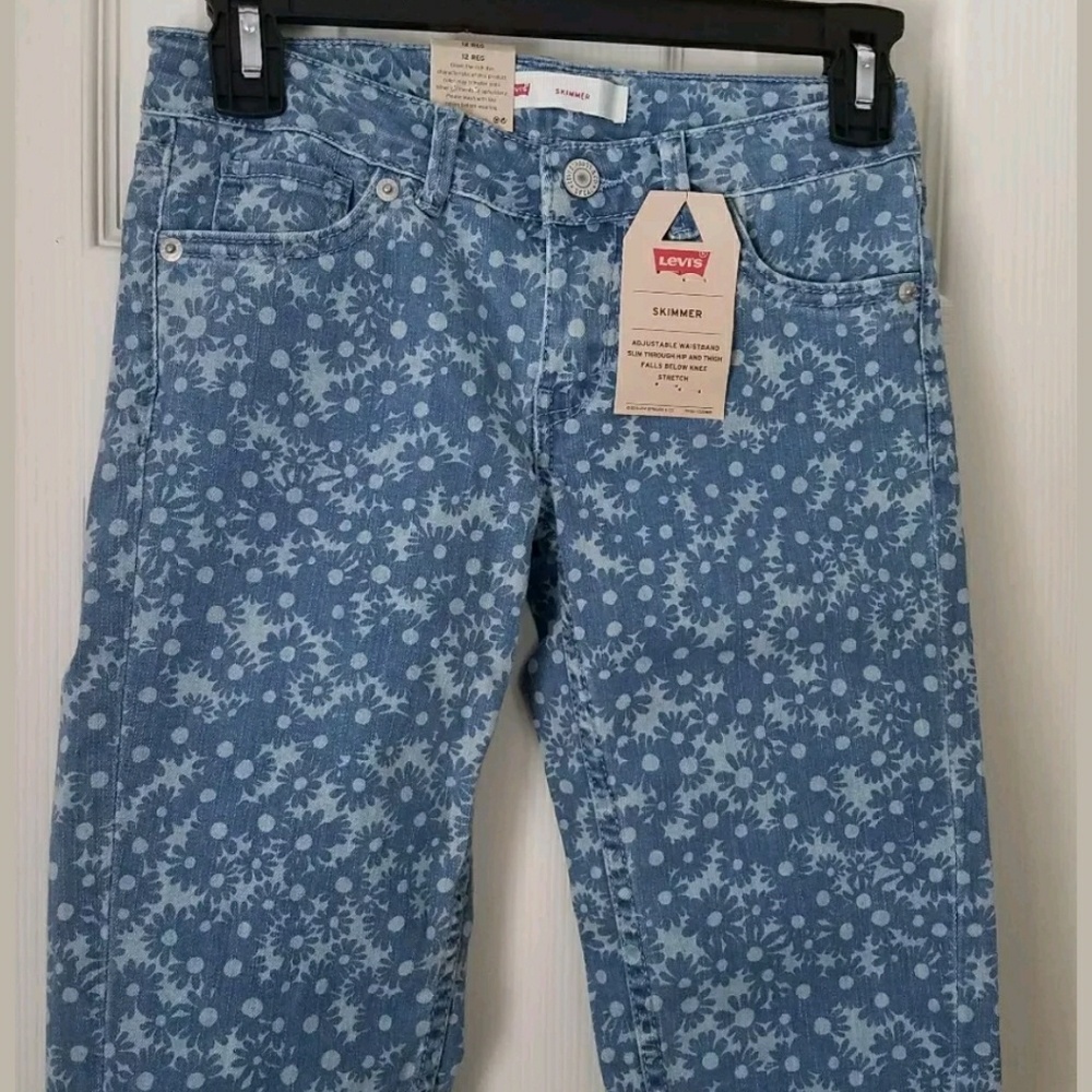 Levi's Girls Blue Skimmer Crop Stretch Denim Jeans